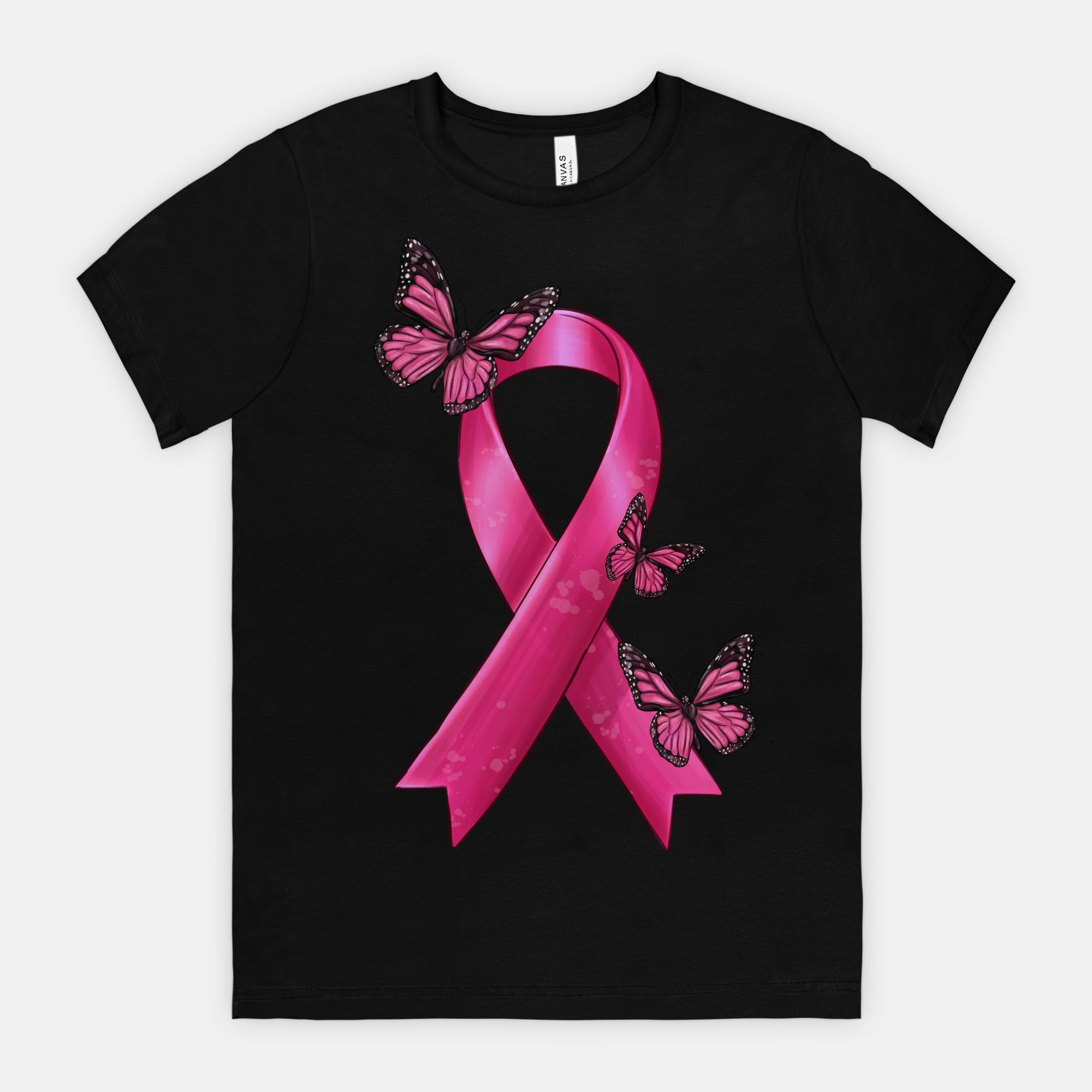 Ribbon w-Butterfly BC Awareness Bella Canvas Unisex Tee 3001 - Worship ...